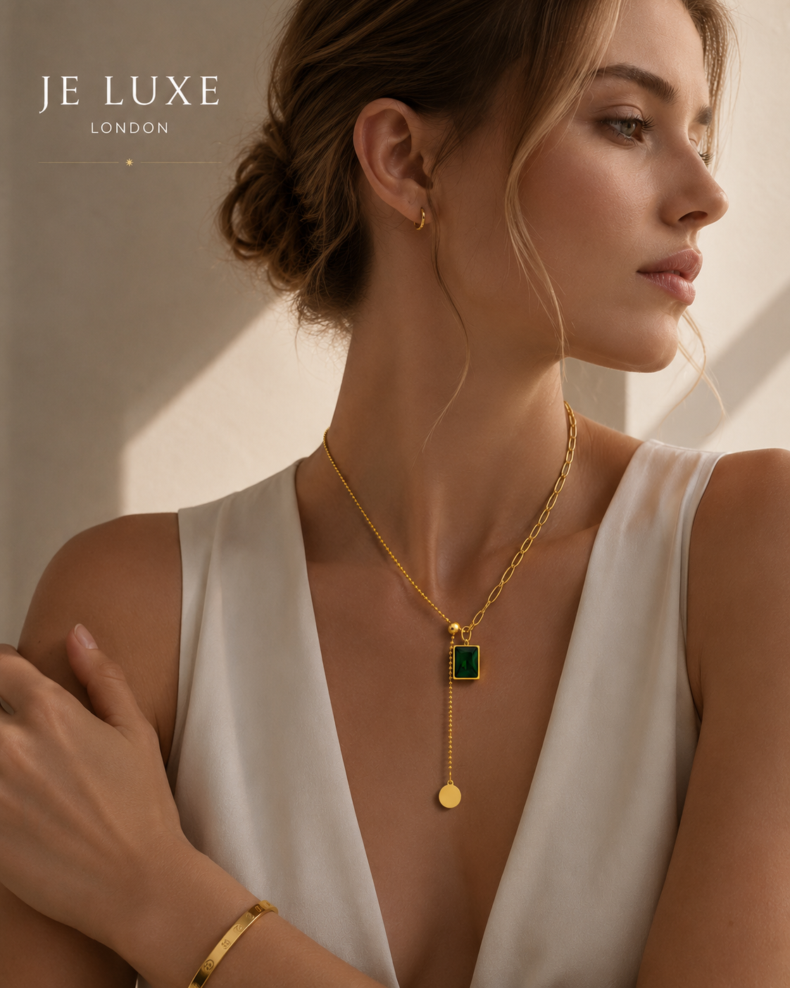 Valentina Émeraude Lariat Necklace