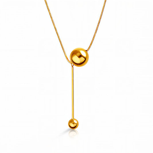 Sculpted Drop Sphere Necklace