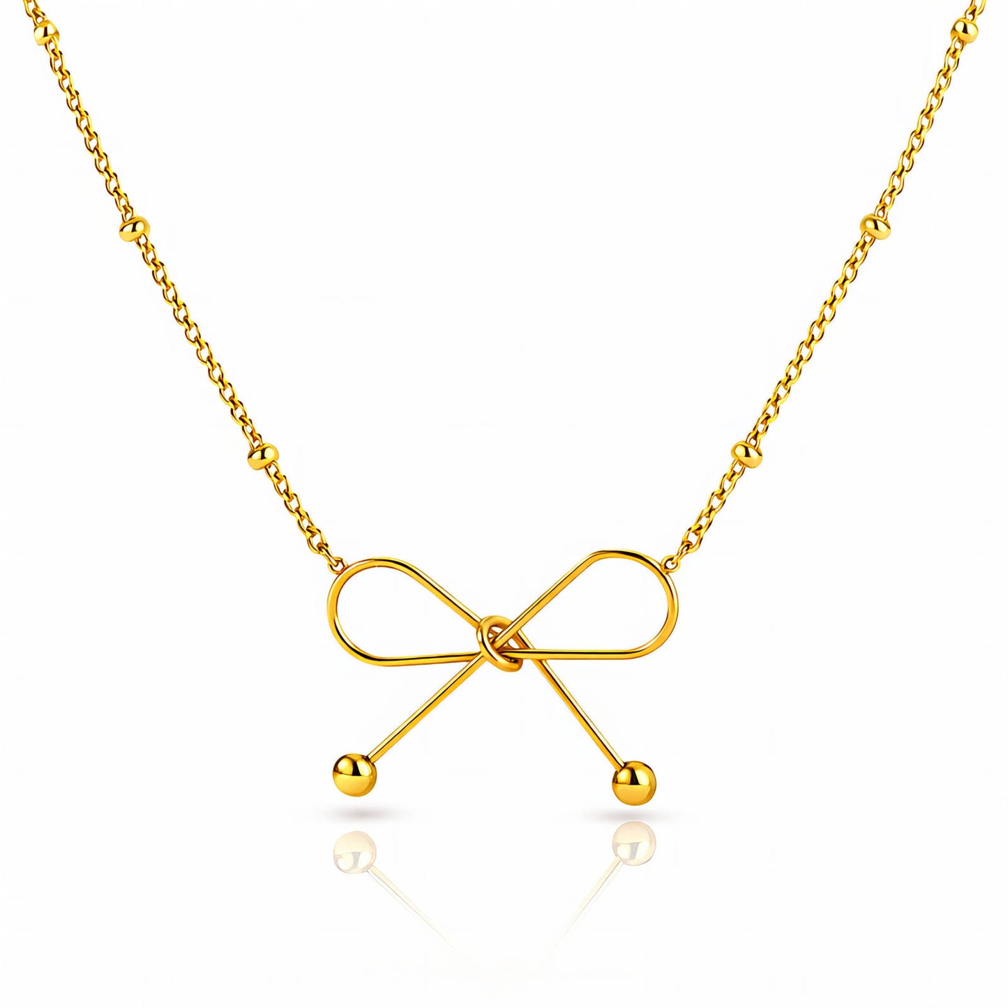 The Élise Bow Pendant – 18K Gold Plated