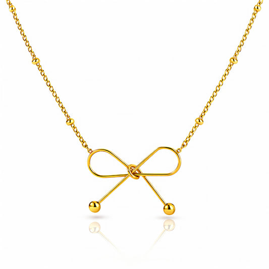 The Élise Bow Pendant – 18K Gold Plated