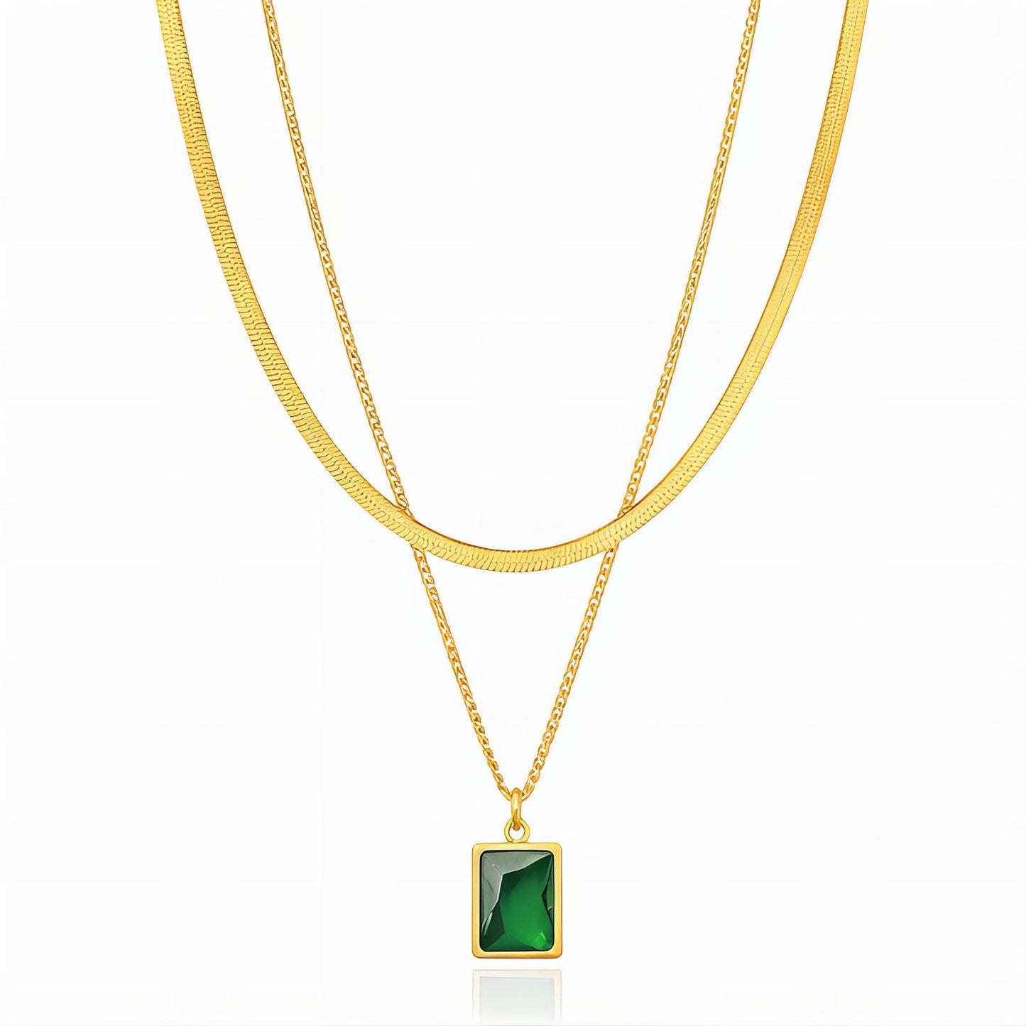 Valentina Émeraude Layered Necklace