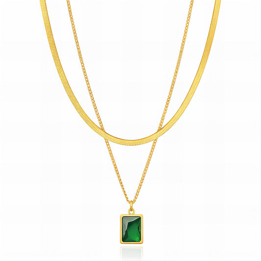 Valentina Émeraude Layered Necklace