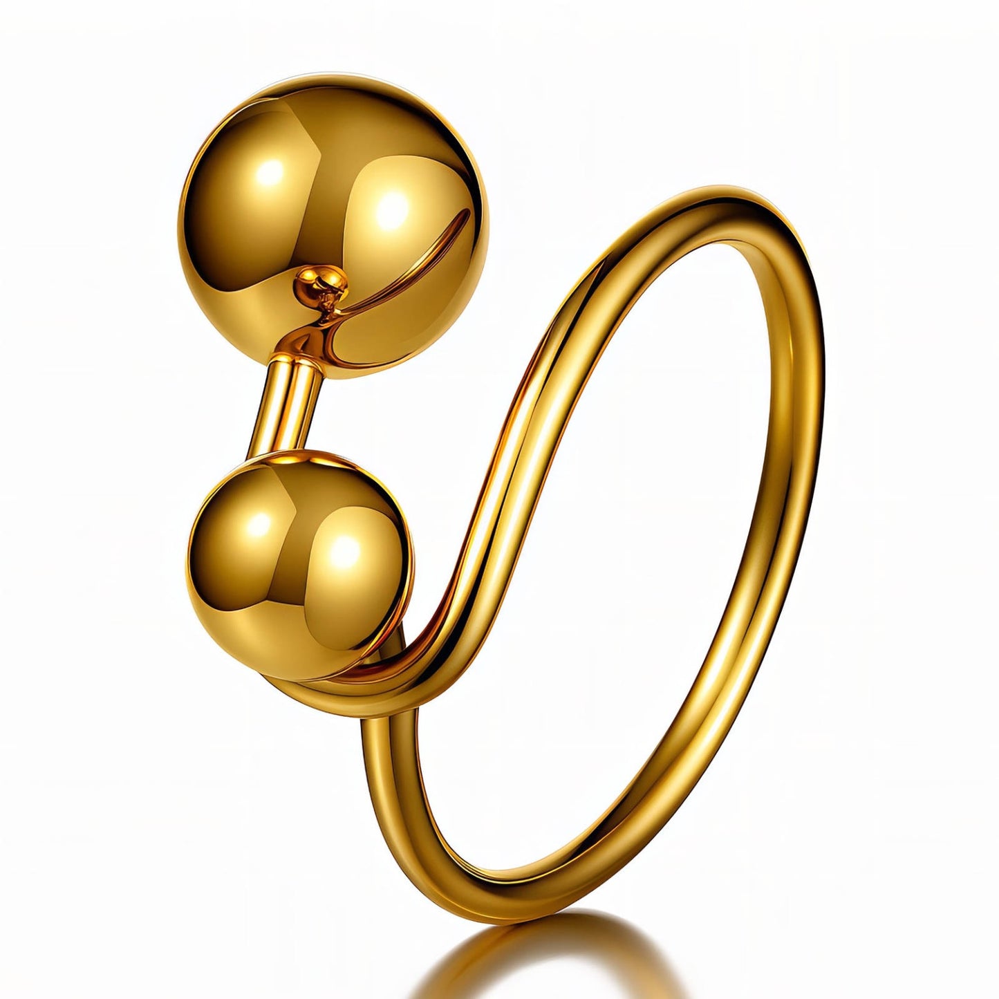 Sculpted Dual Sphere Ring