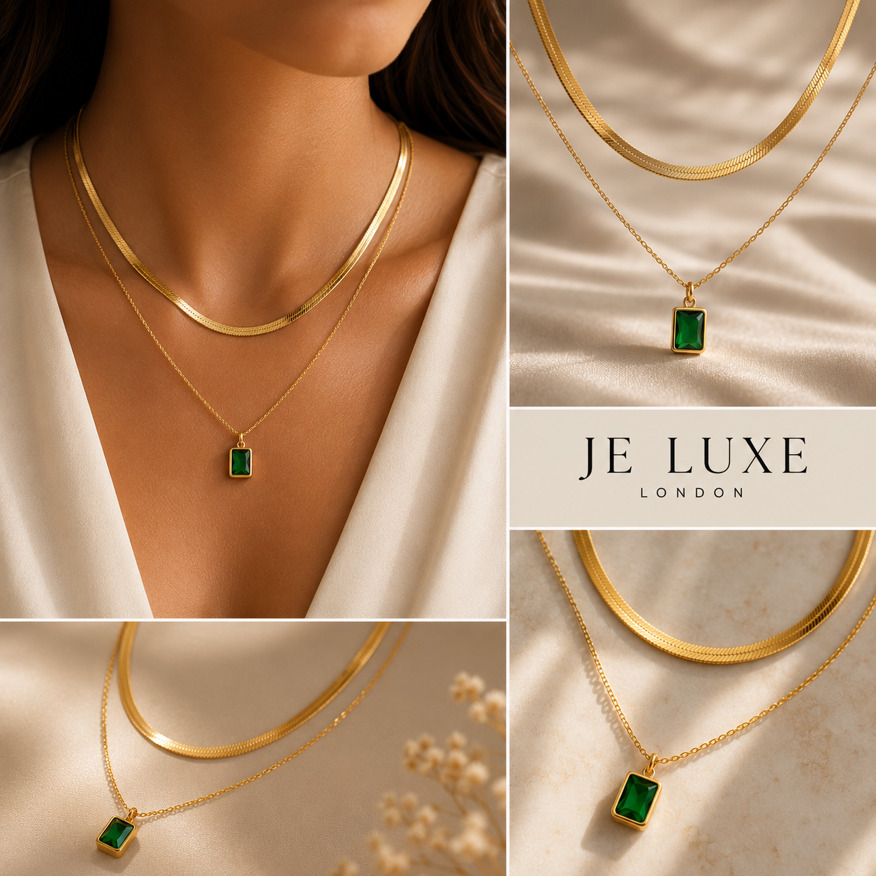Valentina Émeraude Layered Necklace