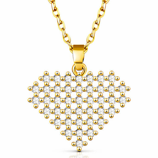 Céleste Pavé Heart Necklace