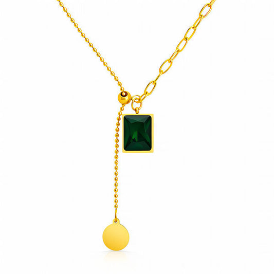 Valentina Émeraude Lariat Necklace