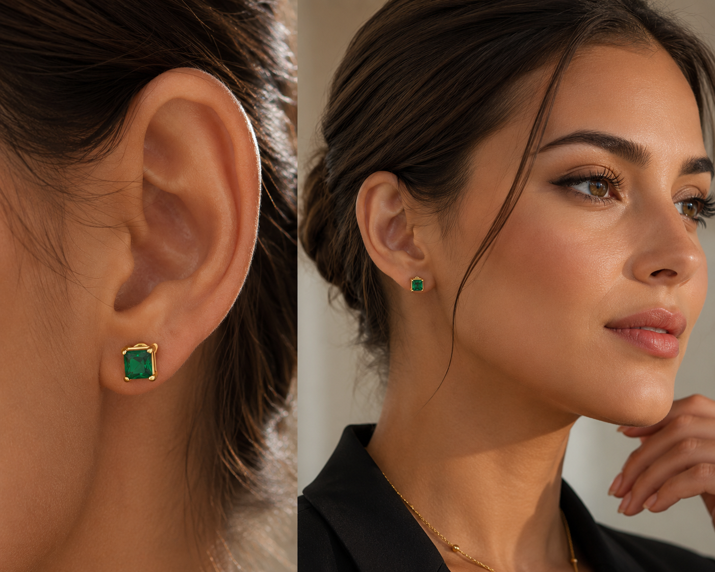 Valentina Émeraude Stud Earrings
