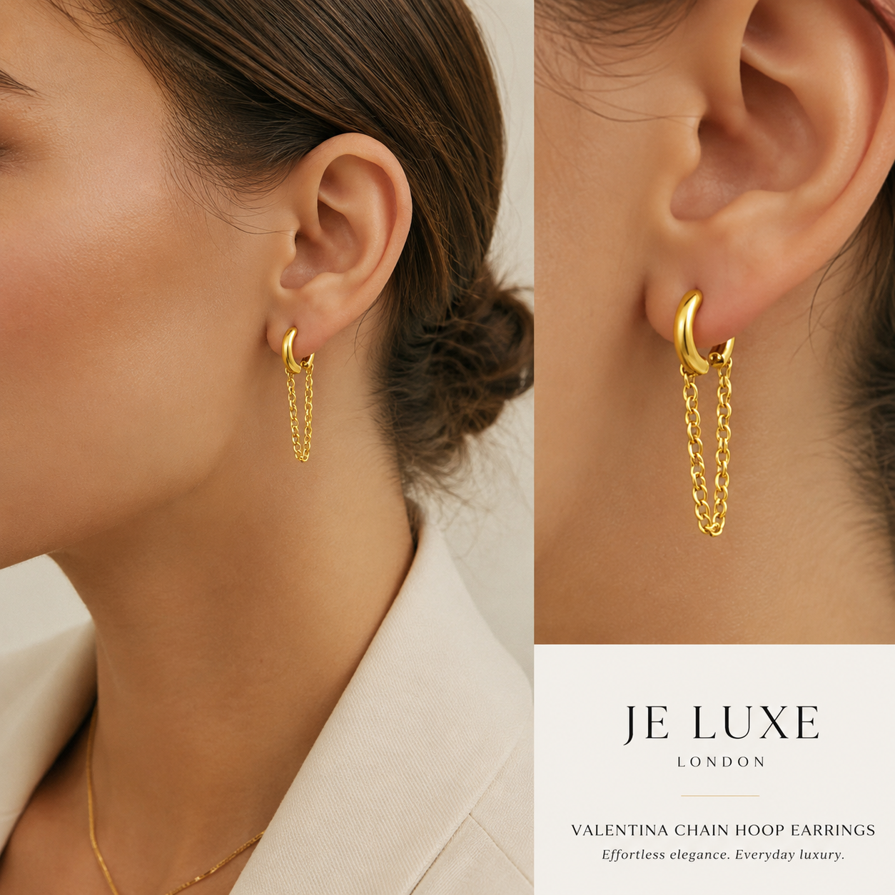 Valentina Chain Hoop Earrings